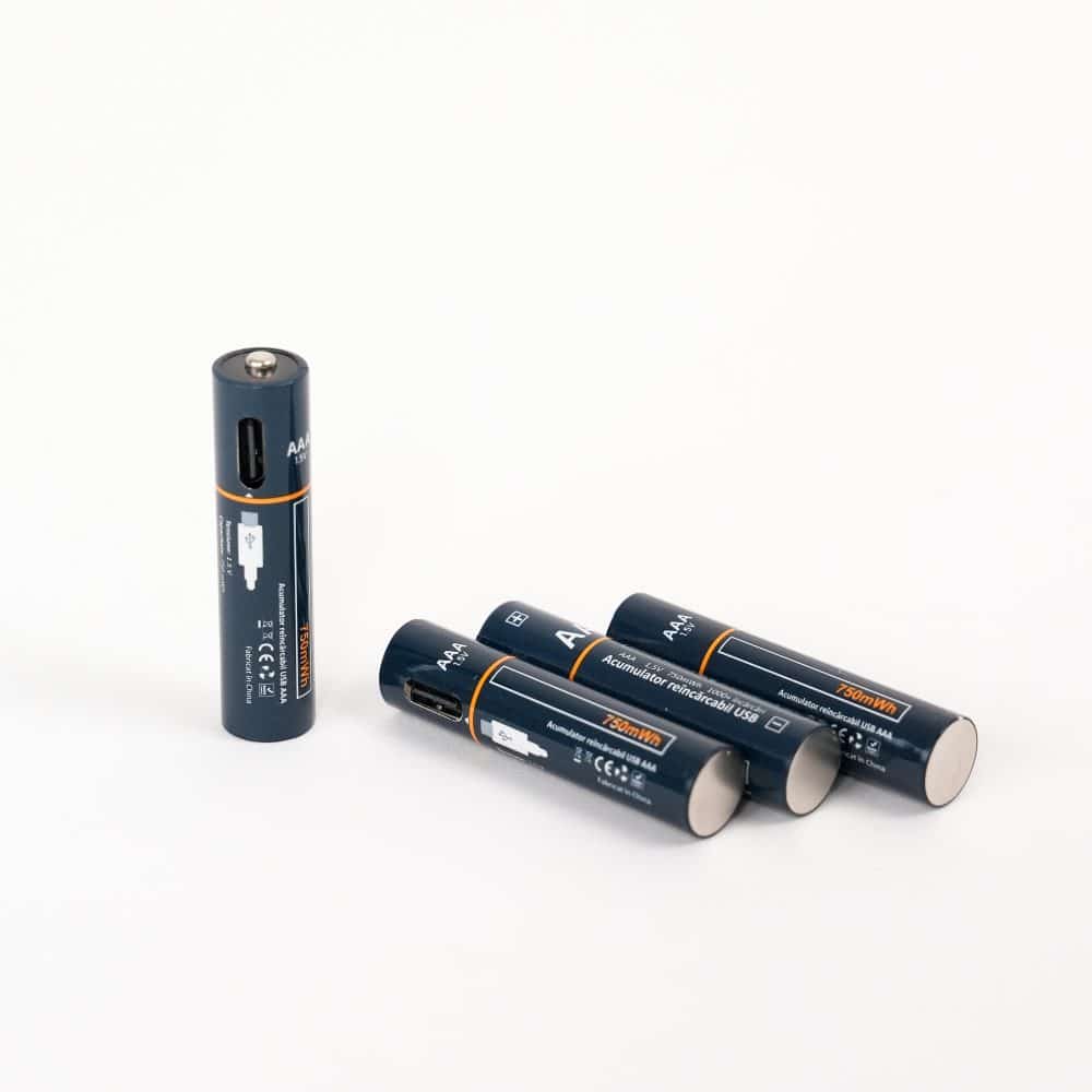 Acumulatori reincarcabili prin cablu USB AAA 1.5V 750mWh 4 buc
