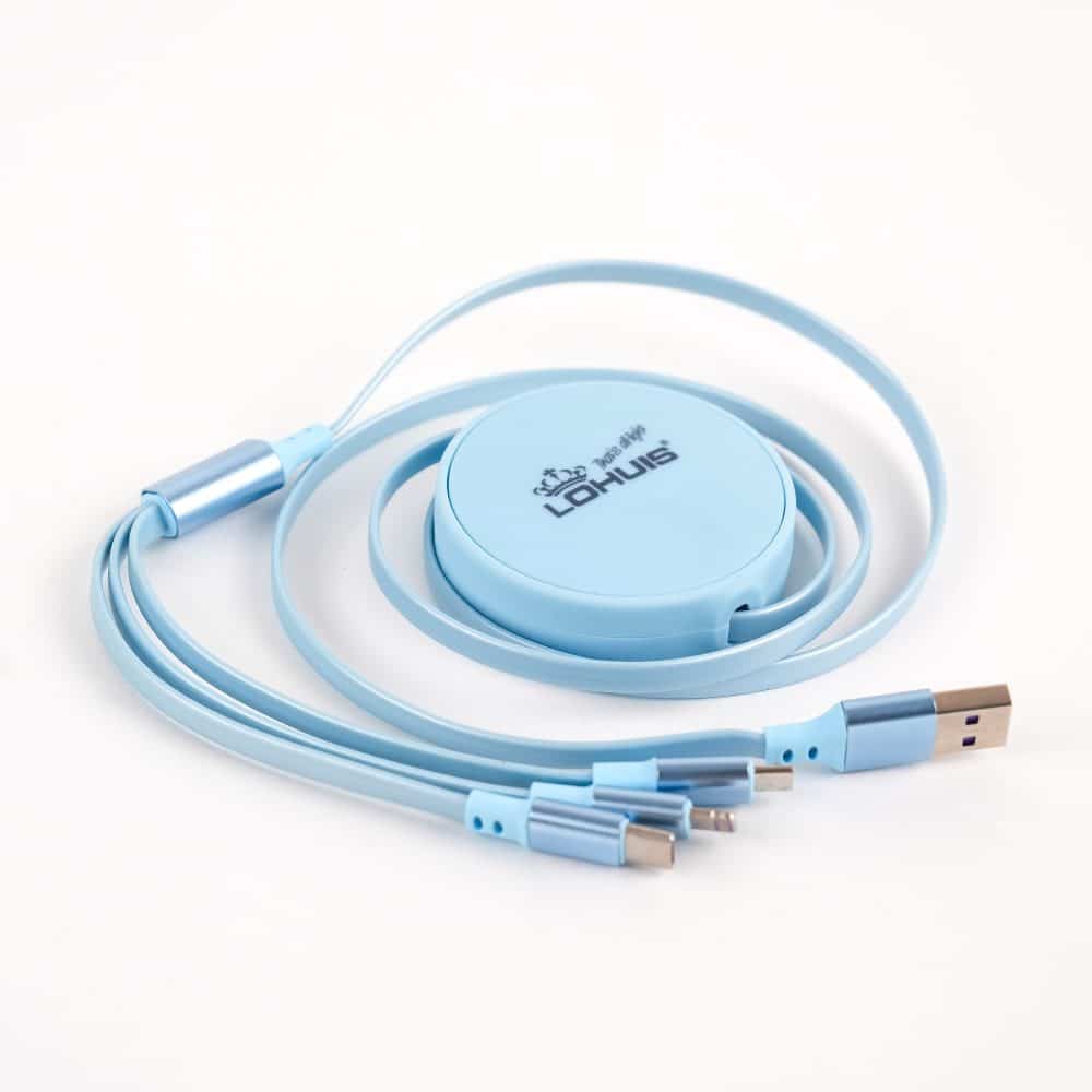 Cablu USB 3in1 1m, USB-C, lighting, micro