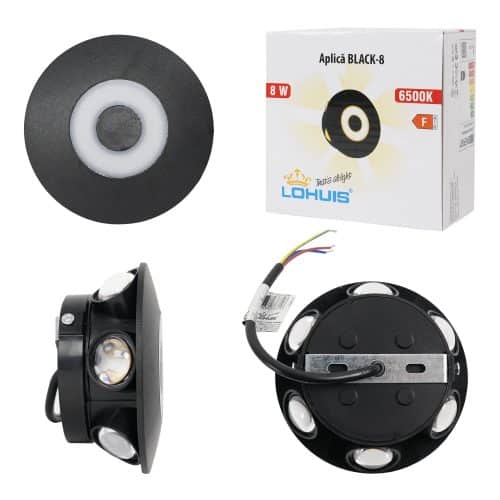 Aplica exterior BLACK-8, 8 W, 800 lm, IP44