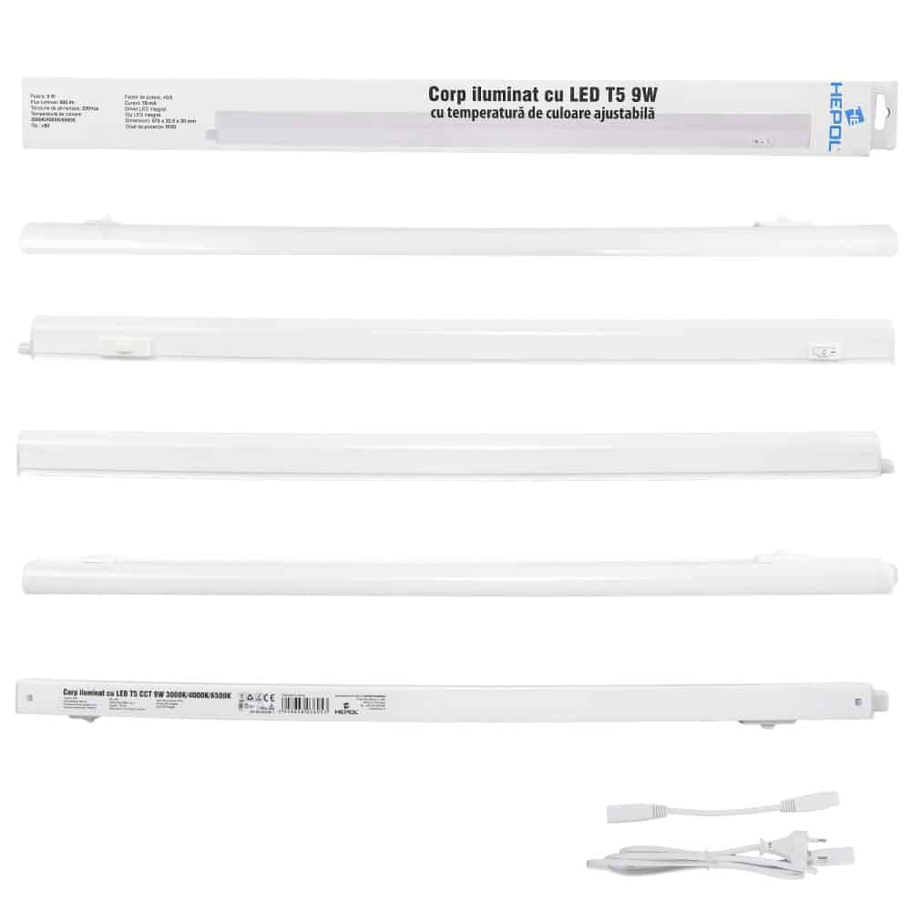Corp iluminat LED T5 9W 100lm/W CCT (3000/4000/6500K) NEW LYDA