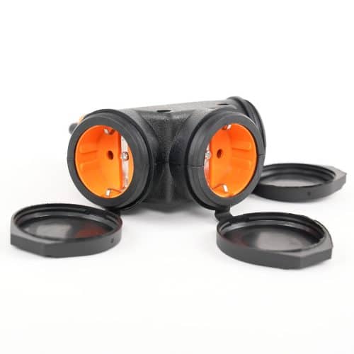 Cupla tripla cu cp, capac cauciuc, IP44