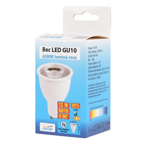 Bec LED GU10, 12W, 1200lm, 6500K, LOHUIS
