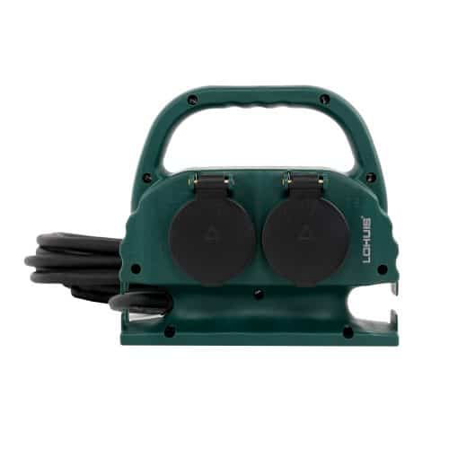 Prelungitor tip tija pentru gradina, 4 prize, IP44, 5m Hepol