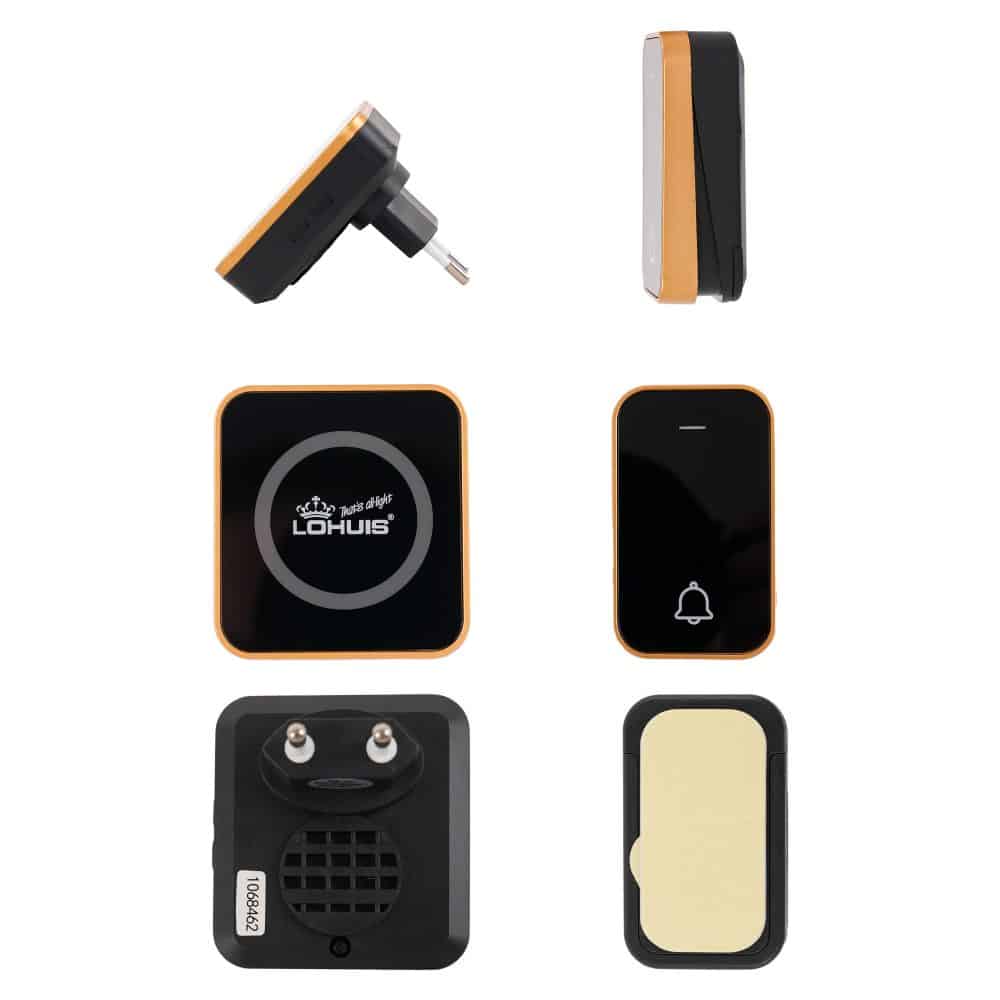 Sonerie fara fir, fara baterie, neagra U10-N6A LOHUIS