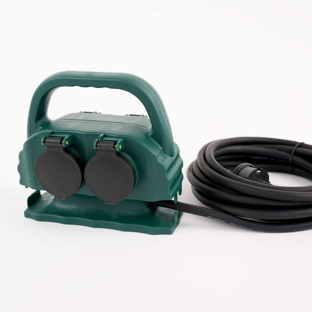 Prelungitor tip tija pentru gradina, 4 prize, IP44, 5m Hepol