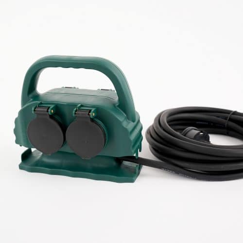 Prelungitor tip tija pentru gradina, 4 prize, IP44, 5m Hepol