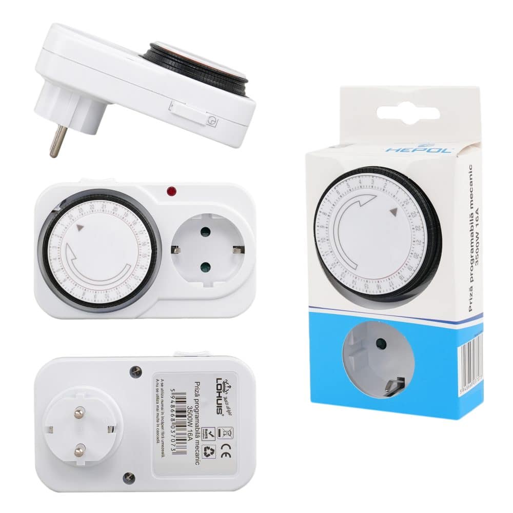 Priza programabila mecanic 3500W 16A HEPOL