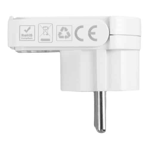 Stecher plat cu inel, alb