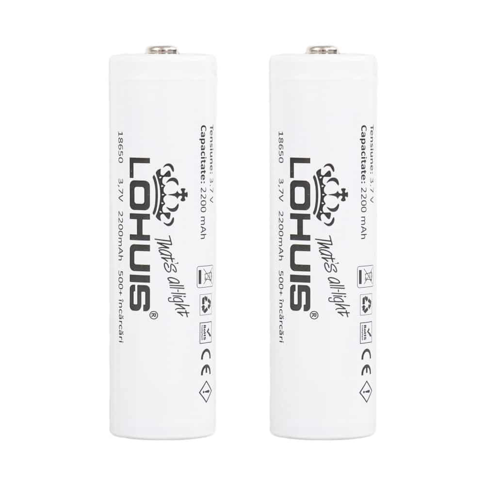 Set 2 acumulatori Li-Ion 2200 mAh, terminal cu varf