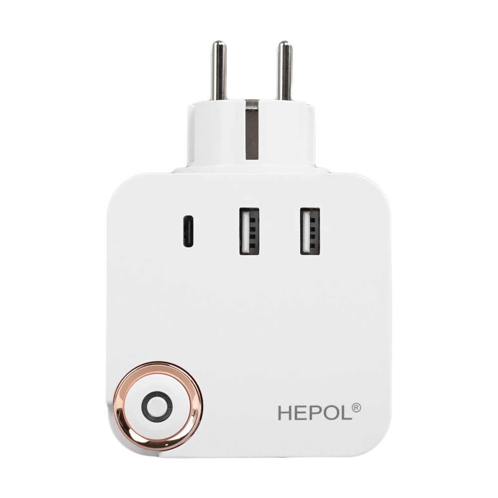 Adaptor CUB E19, 3 prize schuko cu 2xUSB-A + 1xUSB-C