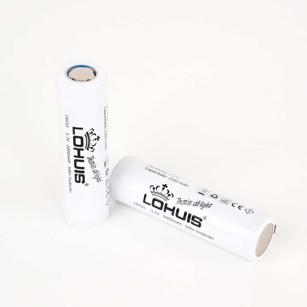 Set 2 acumulatori Li-Ion 2000 mAh, terminal plat