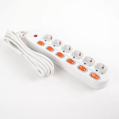 Prelungitor 6 prize, 6 intrerupatoare, 3m