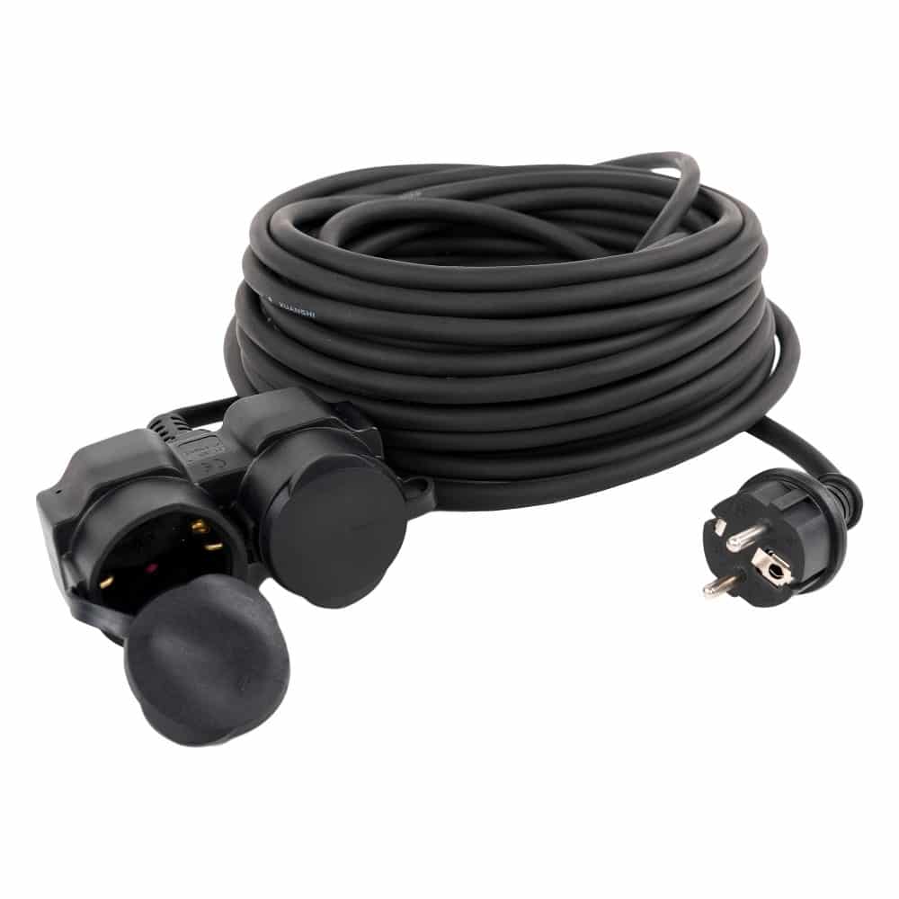 Prelungitor electric 2 prize, 3x1mm², 16A, 3500W, IP44, 15m