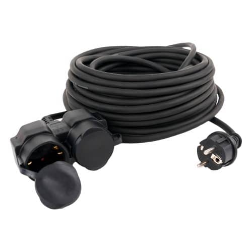 Prelungitor electric 2 prize, 3x1mm², 16A, 3500W, IP44, 15m