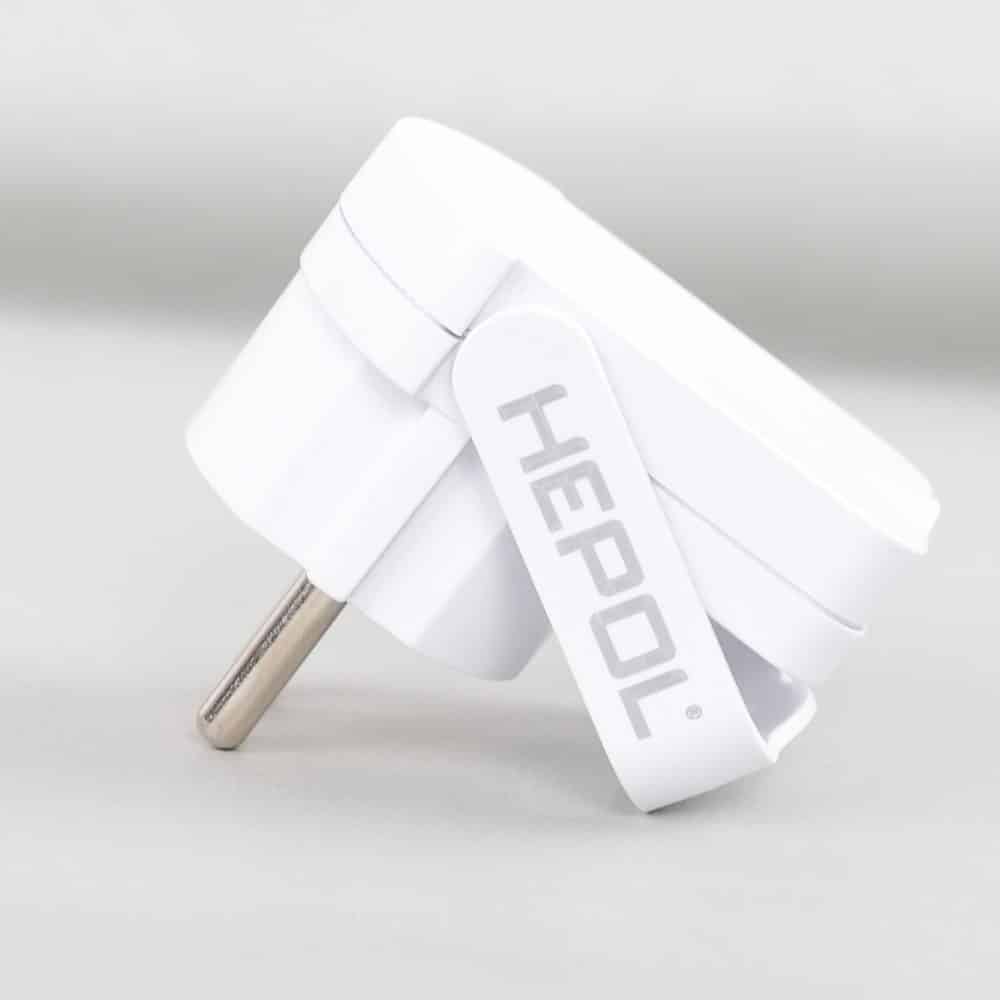 Stecher plat cu inel, alb