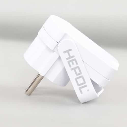 Stecher plat cu inel, alb