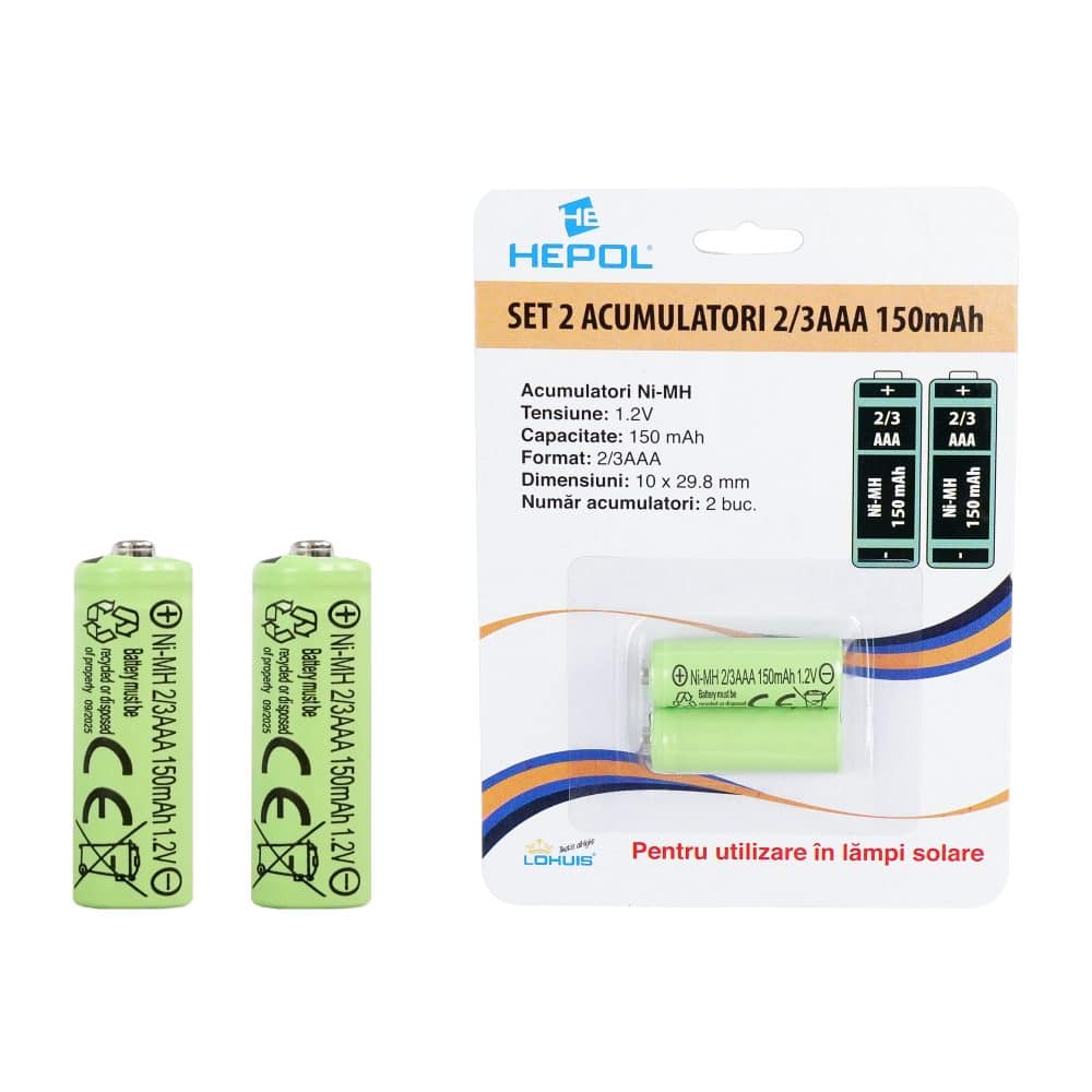 Set 2 acumulatori 2/3AAA150mAh