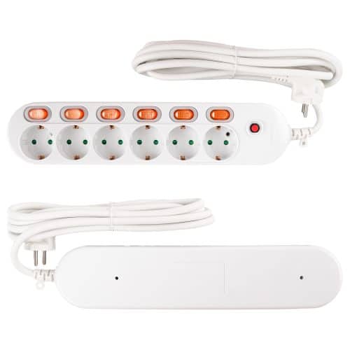 Prelungitor 6 prize, 6 intrerupatoare, 3m