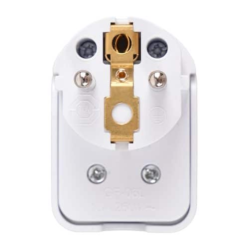 Stecher plat cu inel, alb