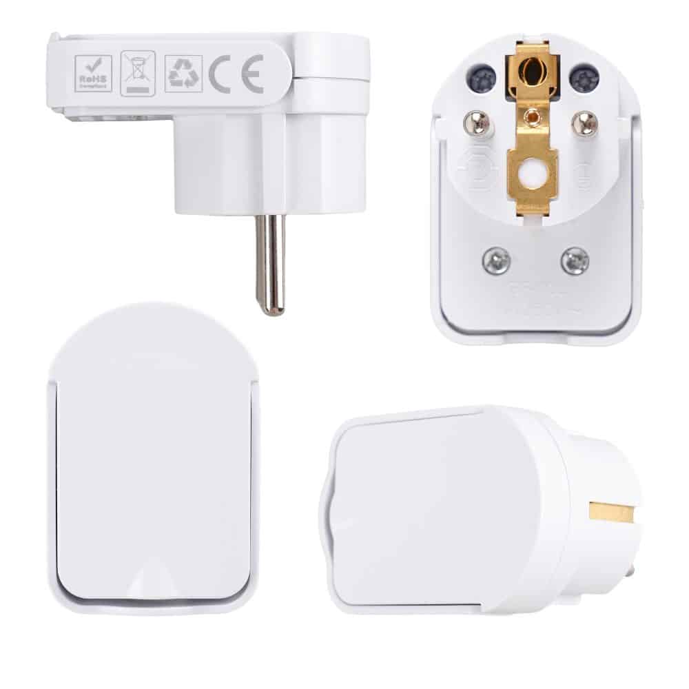 Stecher plat cu inel, alb