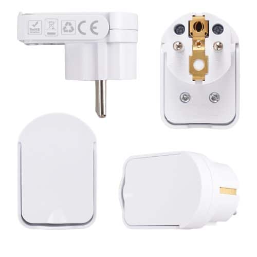 Stecher plat cu inel, alb