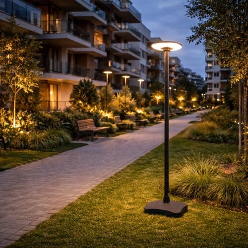 Lampa LED solara 25W CCT 2500lm IP54 cu senzor+telecomanda si stalp 2.5m Lohuis