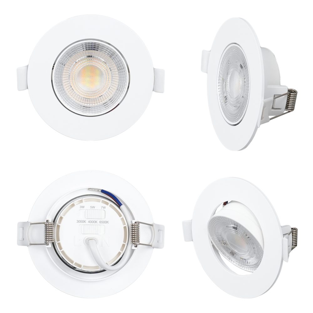 Spot LED reglabil CCT cu putere reglabila (3-5-7W), rotund, (DL077-R) HEPOL