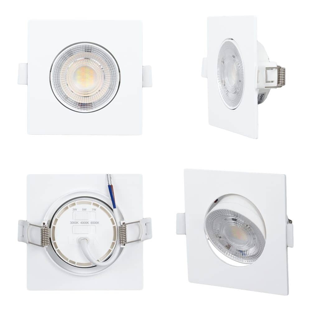 Spot LED reglabil CCT cu putere reglabila (3-5-7W), patrat, (DL077-S) HEPOL