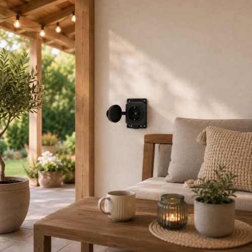 Priza cauciuc cu capac si talpa, contact de protectie, negru R212-1 IP54 HEPOL
